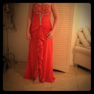 Orange crystal dress
